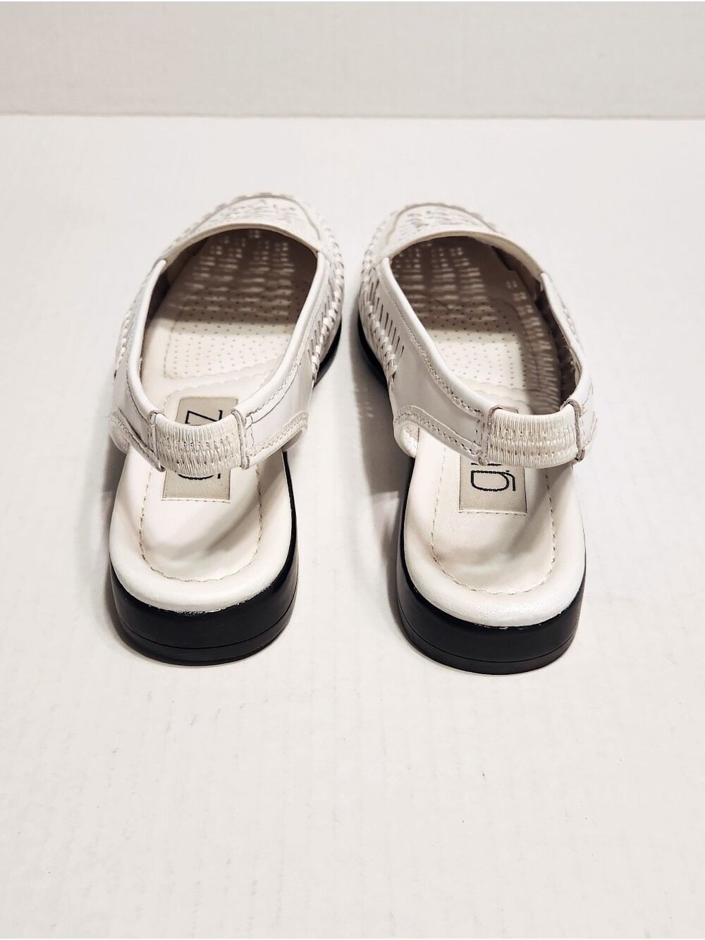 G. Wiz Jenny White Leather Woven Slingback Low Heel Sandals Size 6 Medium - Picture 7 of 11